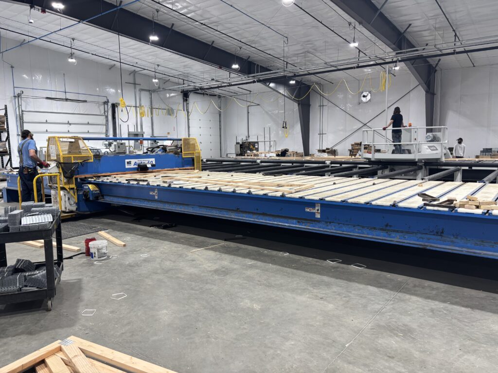 Automated Spida roller gantry table on the Barlow Truss plant floor